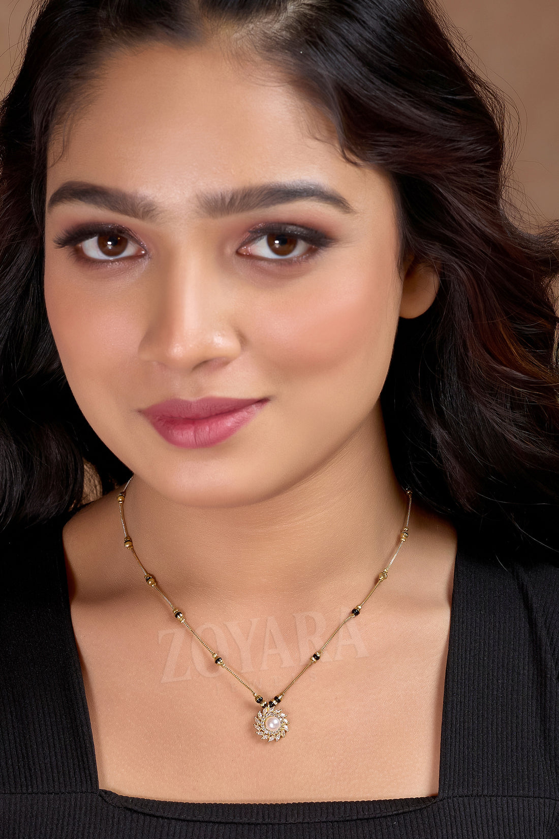 American Diamond High Gold Plated Fancy Delicate Mangalsutra