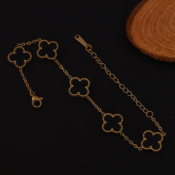Golden Clover Charm  Bracelet (Yellow Gold)