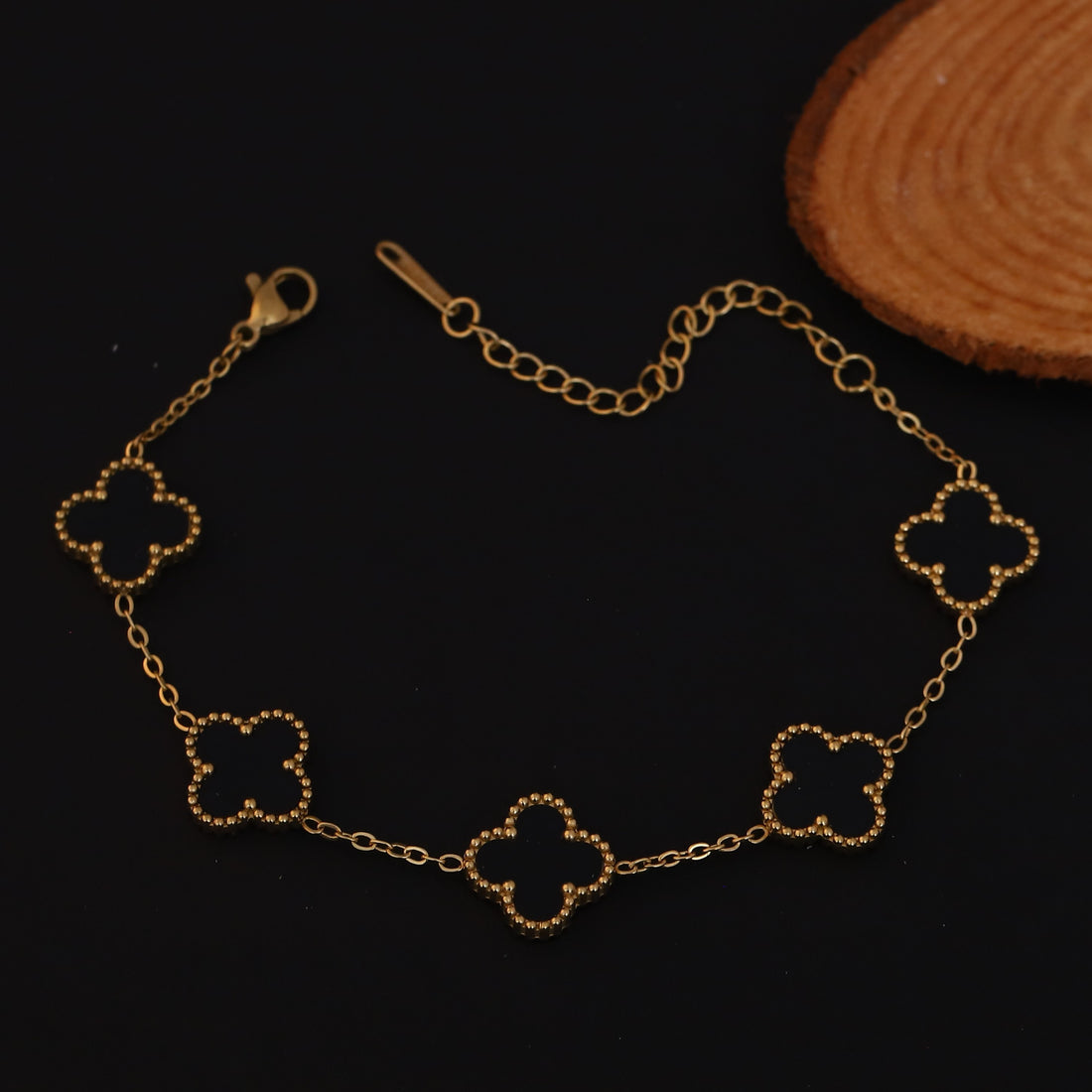 Golden Clover Charm  Bracelet (Yellow Gold)