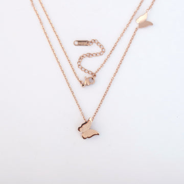 Butterfly Kiss  Necklace (Rose Gold)