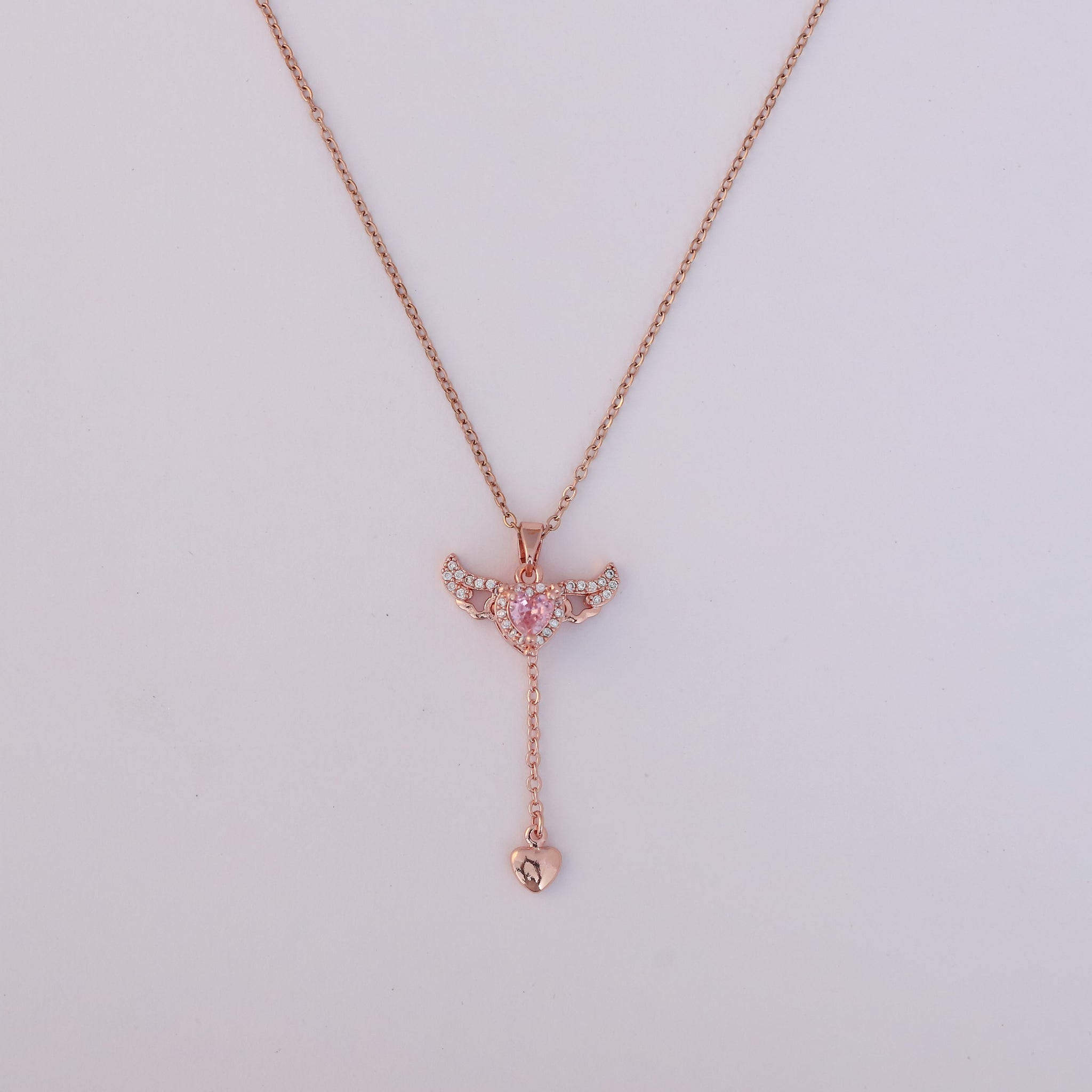 Angel Heart Glow Necklace (Rose Gold)