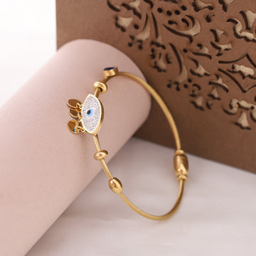 Evil Eye Gold Cuff Bracelet For Women
